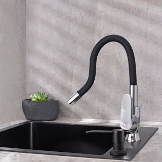 Смеситель для кухни РМС SL123BL-016F-1 хром/чёрный